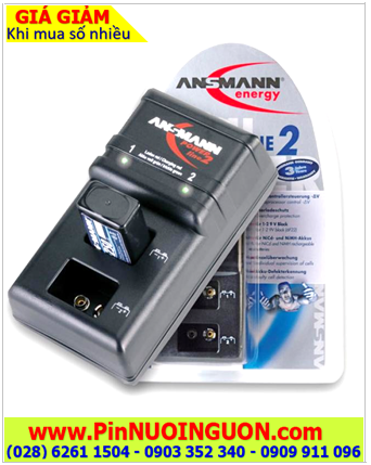 Ansman Powerline 2; Máy sạc pin vuông 9v Ansman Powerline 2 _02 khe sạc pin 9v _tự ngắt khi pin sạc đầy 